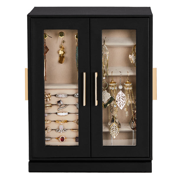 Load image into Gallery viewer, Four Sides With Storage, 5 Drawers That Can Rotate. Black Cabinet Body,   Velvet Fabric. Necklace Box.
